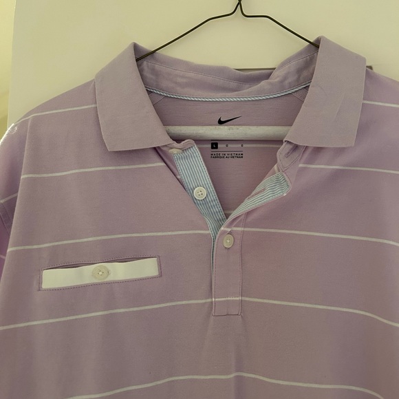 Nike Dri-Fit Golf Polos Cotton w/ stripes ( size large) - Picture 3 of 9